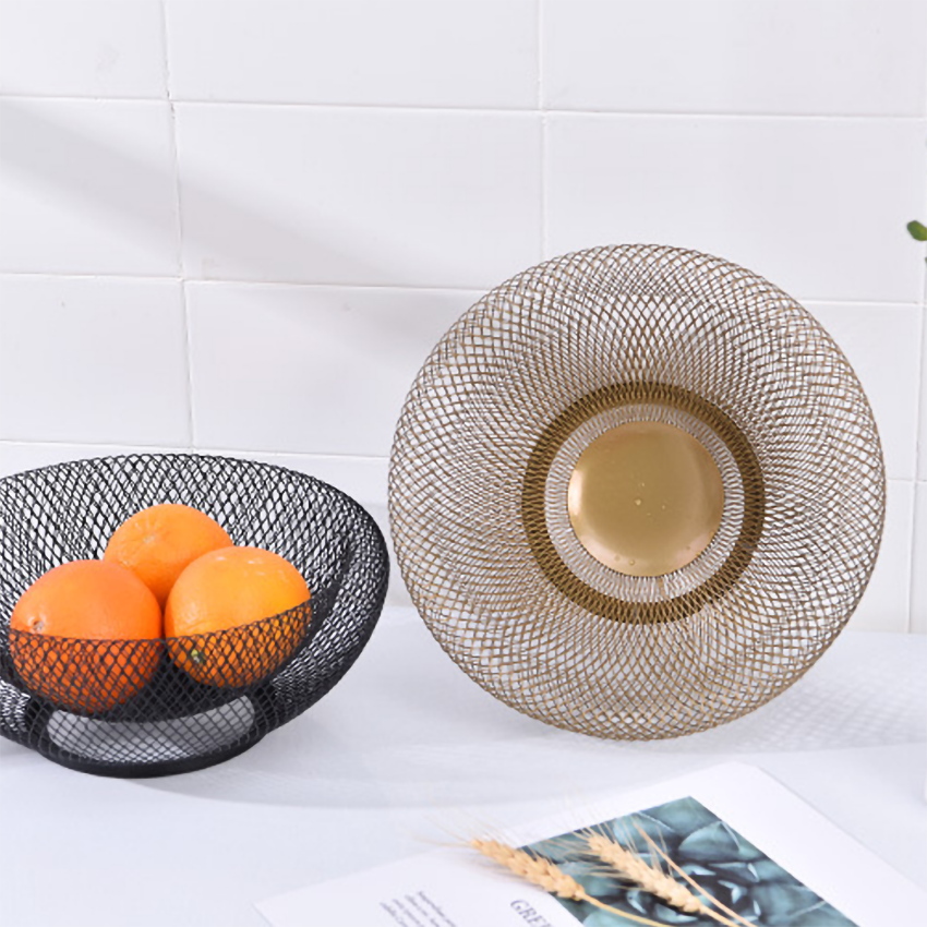 Rổ đựng rau củ đa năng inox thiết kế lưới bền đẹp đồ dùng nhà bếp - Khay đựng hoa quả để bàn phục vụ bàn ăn, bàn tiệc