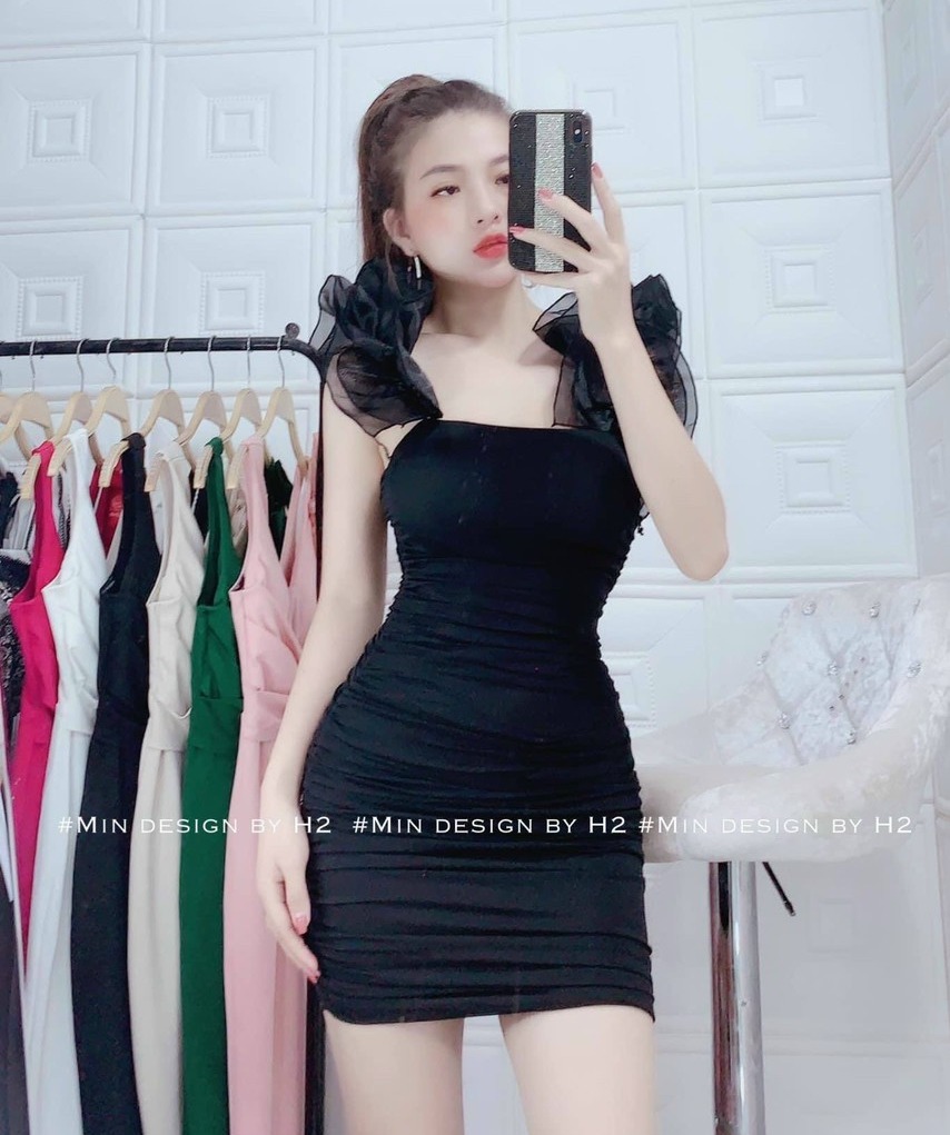 [HCM] Đầm Ôm Body Bozip 2 Dây Cánh Tiên Phối Voan Tơ ( Có Mút Ngực ) Thời Trang Trẻ Trung Dạo Phố