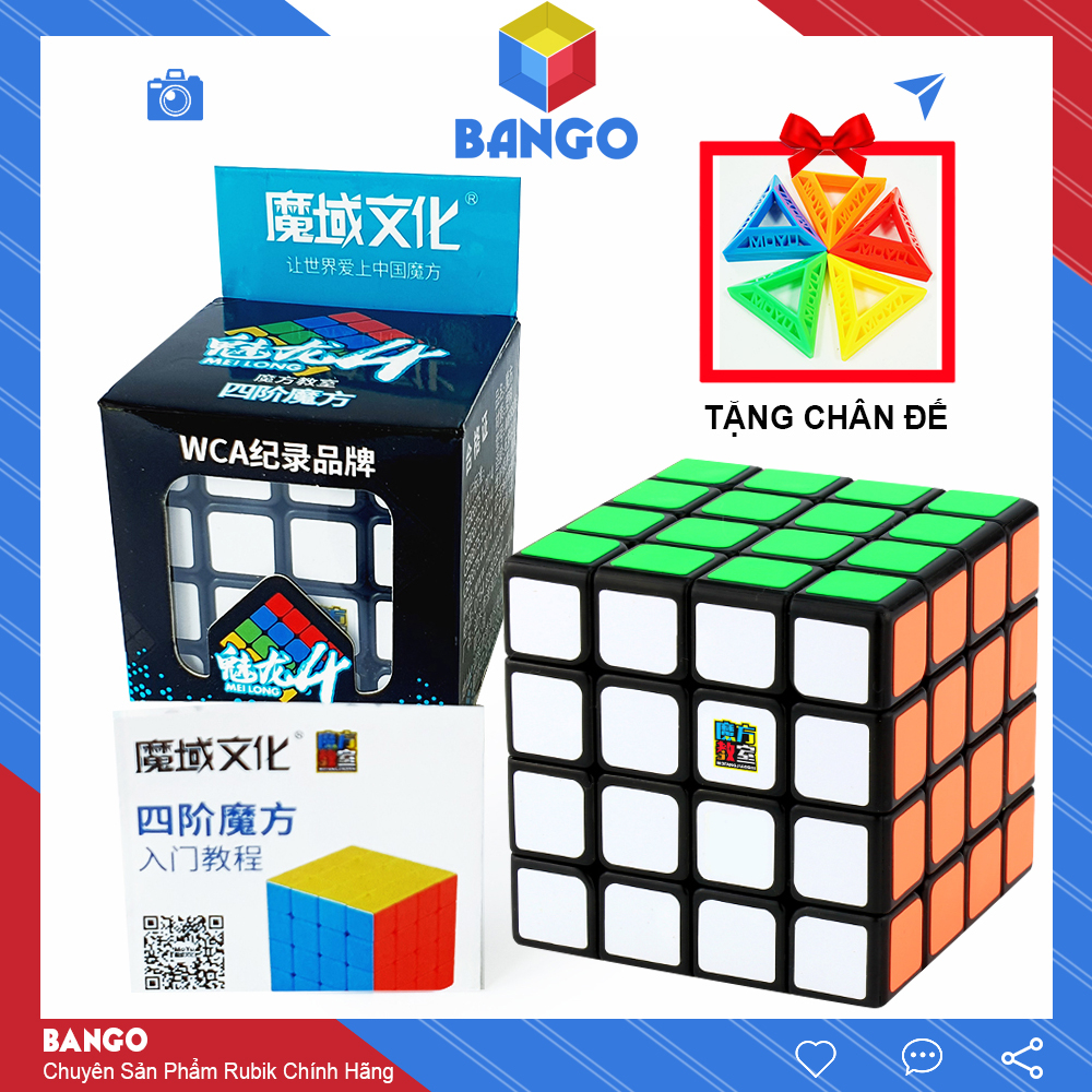 Rubik 4x4 Moyu Meilong Giá Rẻ Magic Cube Black Sticker Đồ Chơi Thông Minh Rubic BANGO RD04