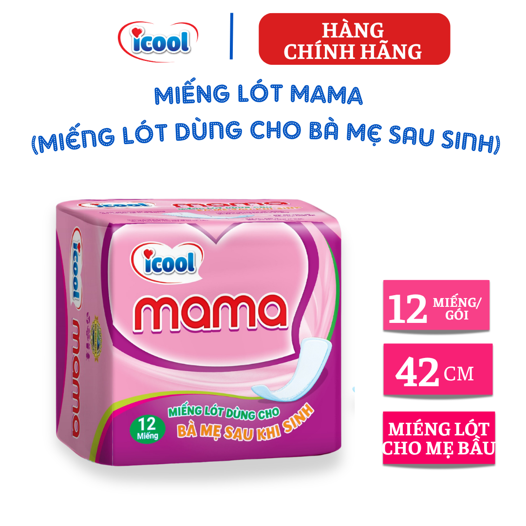 {Hàng chính hãng} Miếng Lót ICOOL MAMA 12 Miếng. Tấm Lót Sau Sinh Cho Mẹ Bầu