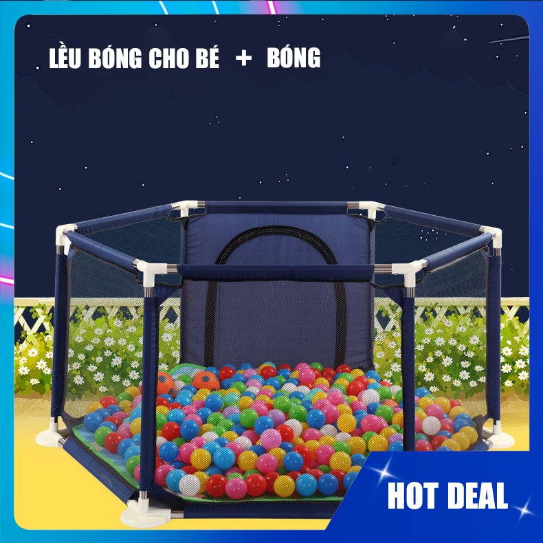 Quây bóng lục giác - lều chơi cho bé - nhà bóng mini
