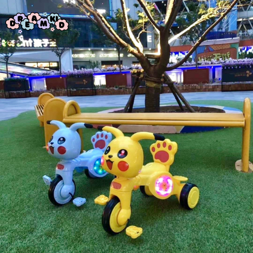 Xe đạp 3 bánh Pikachu có nhạc có đèn cho bé nhựa cao cấp đủ màu