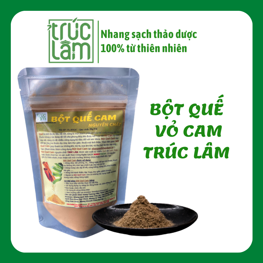 Bột xông nhà phong thủy - bột xông quế vỏ cam trúc lâm