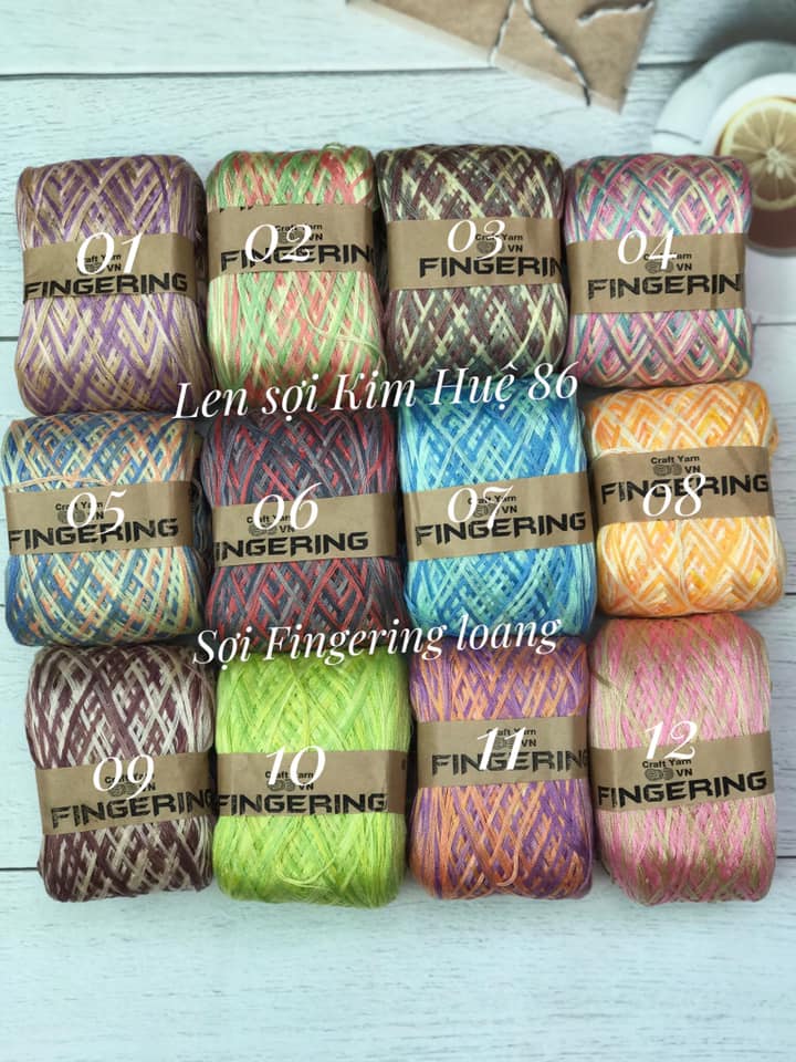 Sợi Fingering màu loang