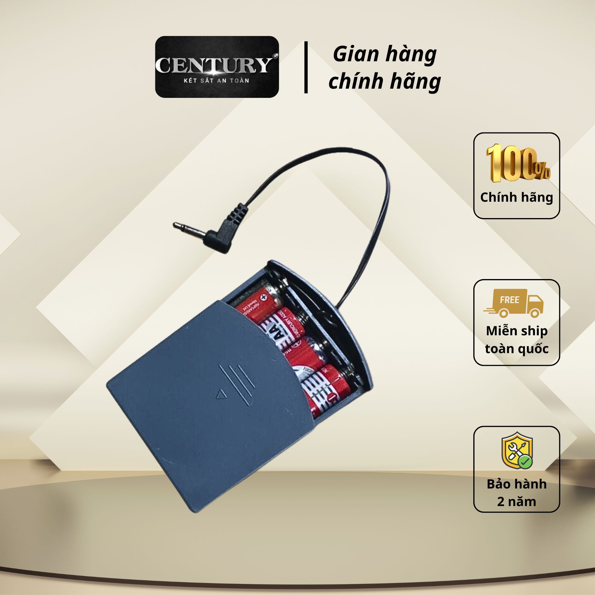 Hộp tiếp pin két sắt Việt Tiệp Hòa Phát Century két sắt điện tử (jack 3.5mm) két sắt vân tay (jack 2.5mm) dùng KHI KÉT SẮT HẾT PIN century