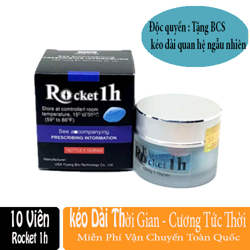 [HCM]ROCKET 1H Hộp 10 Viên tăng cường sinh lực hỗ trợ cương cứng cải thiện sinh lý NAM GIỚI