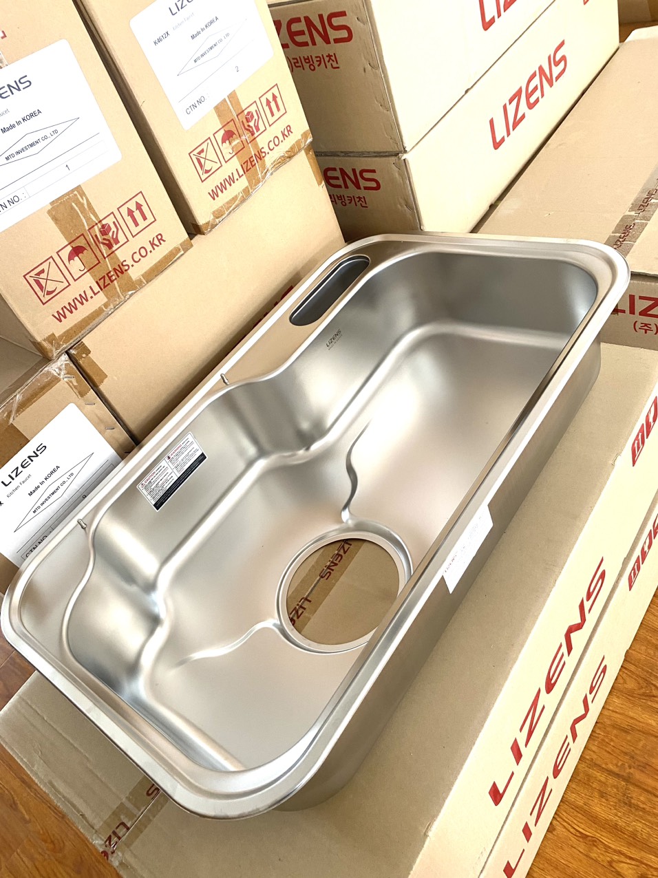 Chậu rửa chén bát 1 hố, 1 hộc inox 304 hàn quốc lizens escp 840l