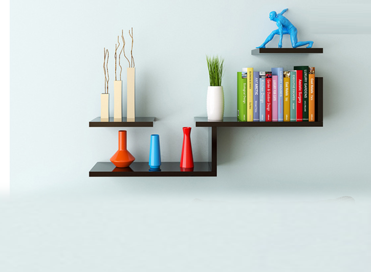 Decor kệ sách treo tường mẫu mới 2023 (Đen) Tg05A gỗ lõi xanh chống ẩm cao cấp