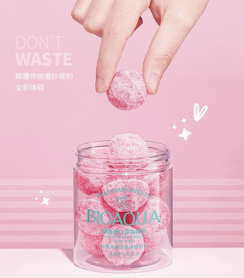 [HCM]???? KẸO MUỐI TẮM TẨY TẾ BÀO CHẾT TRÁI ĐÀO BIOAQUA ????
