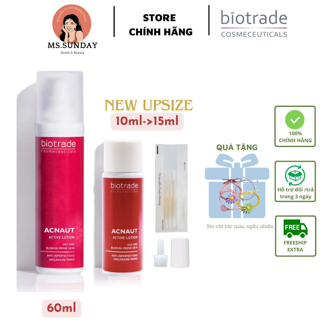 Lotion Chấm Mụn Sưng, viêm Biotrade Acnaut Active Lotion 10ml, 60ml