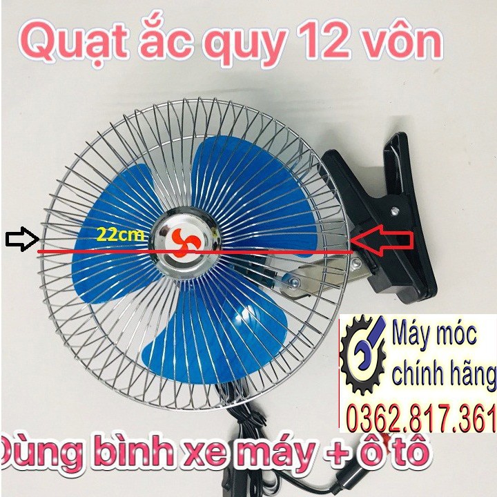quạt chạy bằng bình ắc quy 12v