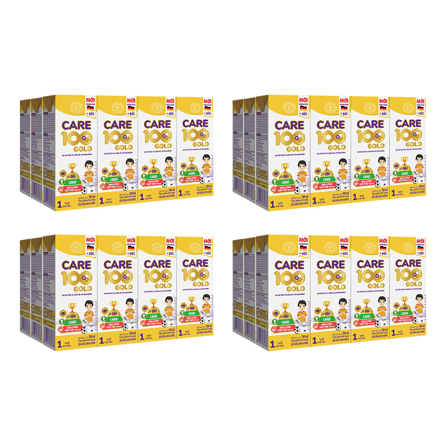 Thùng sữa nước Nutricare Care 100 Gold (180ml x 48 hộp) - cho trẻ thấp còi, biếng ăn, suy dinh dưỡng