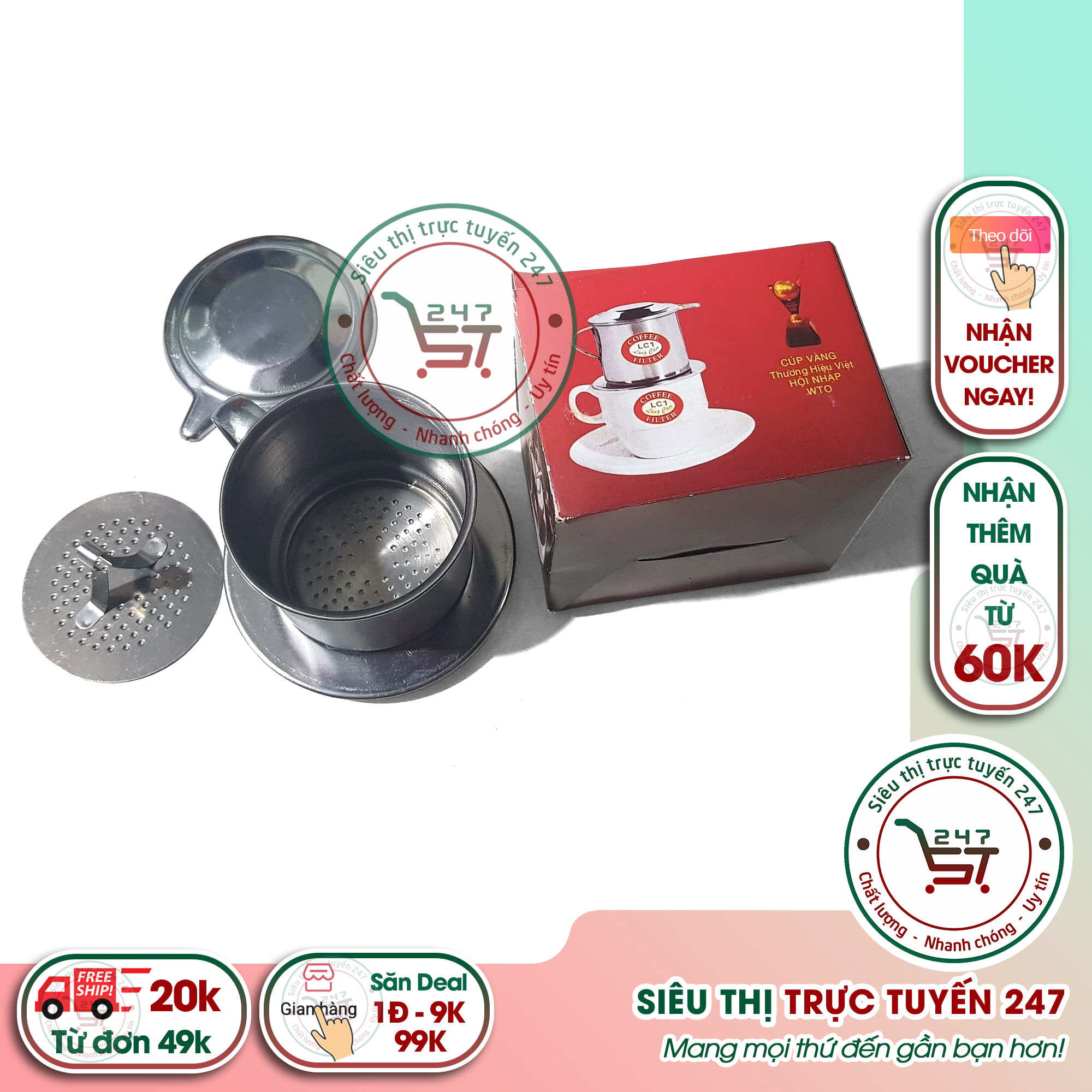 Ca phe phin sẽ thêm đậm đà thơm ngon khi pha với phin cafe Long Cam kích thước từ 7cm đến 9cm phù hợp với cách pha cafe phin tại nhà và ở tiệm