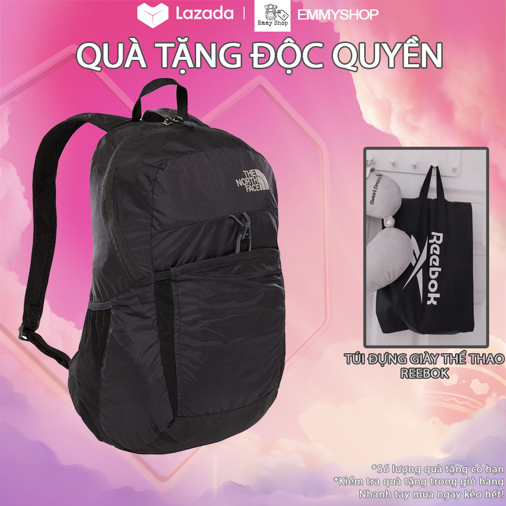 (QUÀ TẶNG ĐỘC QUYỀN) BALO THỂ THAO THE NORTH FACE FOLDABLE FLYWEIGHT BACKPACK 17L gấp gọn dùng đi du lịch, chất liệu chống nước