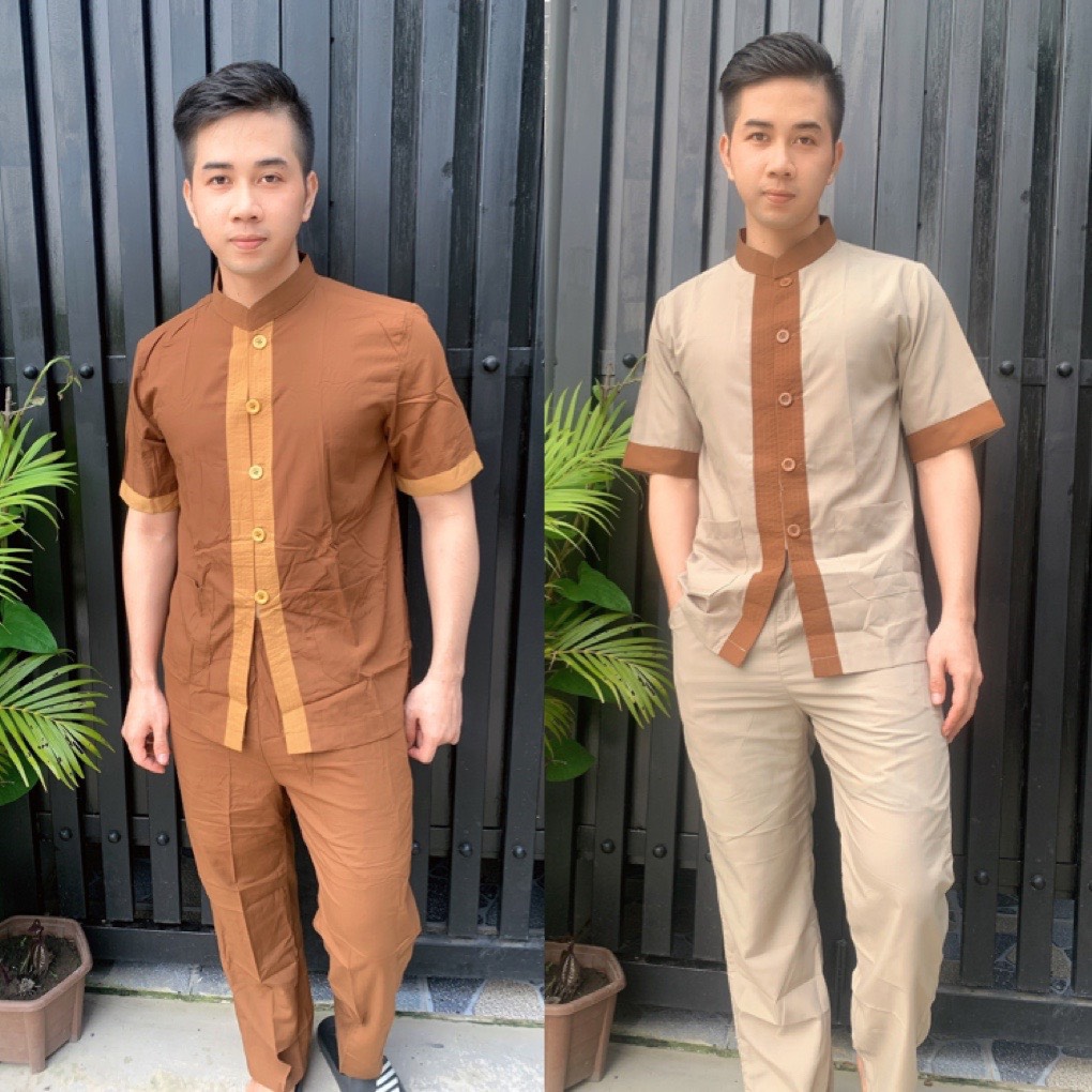 Đồ lam đi chùa # mẫu lãnh tụ phối vải kate dành cho nam