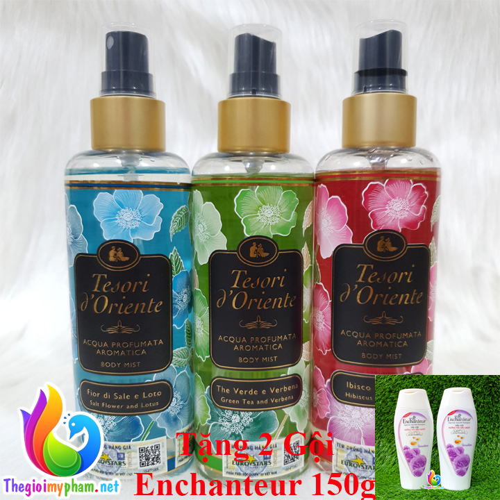 Xịt thơm cơ thể dưỡng ẩm body mist tesori d’oriente 200ml