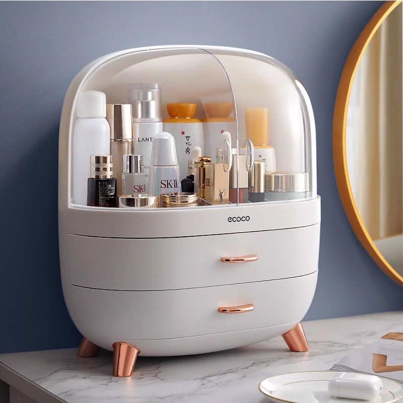 Kệ đựng mỹ phẩm ecoco đủ size, đủ màu tủ đựng mỹ phẩm, tủ đựng đồ ecoco 3 ngăn cao cấp mẫu hộp đựng mỹ phẩm, son, đồ trang điểm ecoco 3 ngăn để bàn - tủ mỹ phẩm để bàn trang điểm cửa kính 3 ngăn ecoco chống bụi- kệ đựng mĩ phẩm