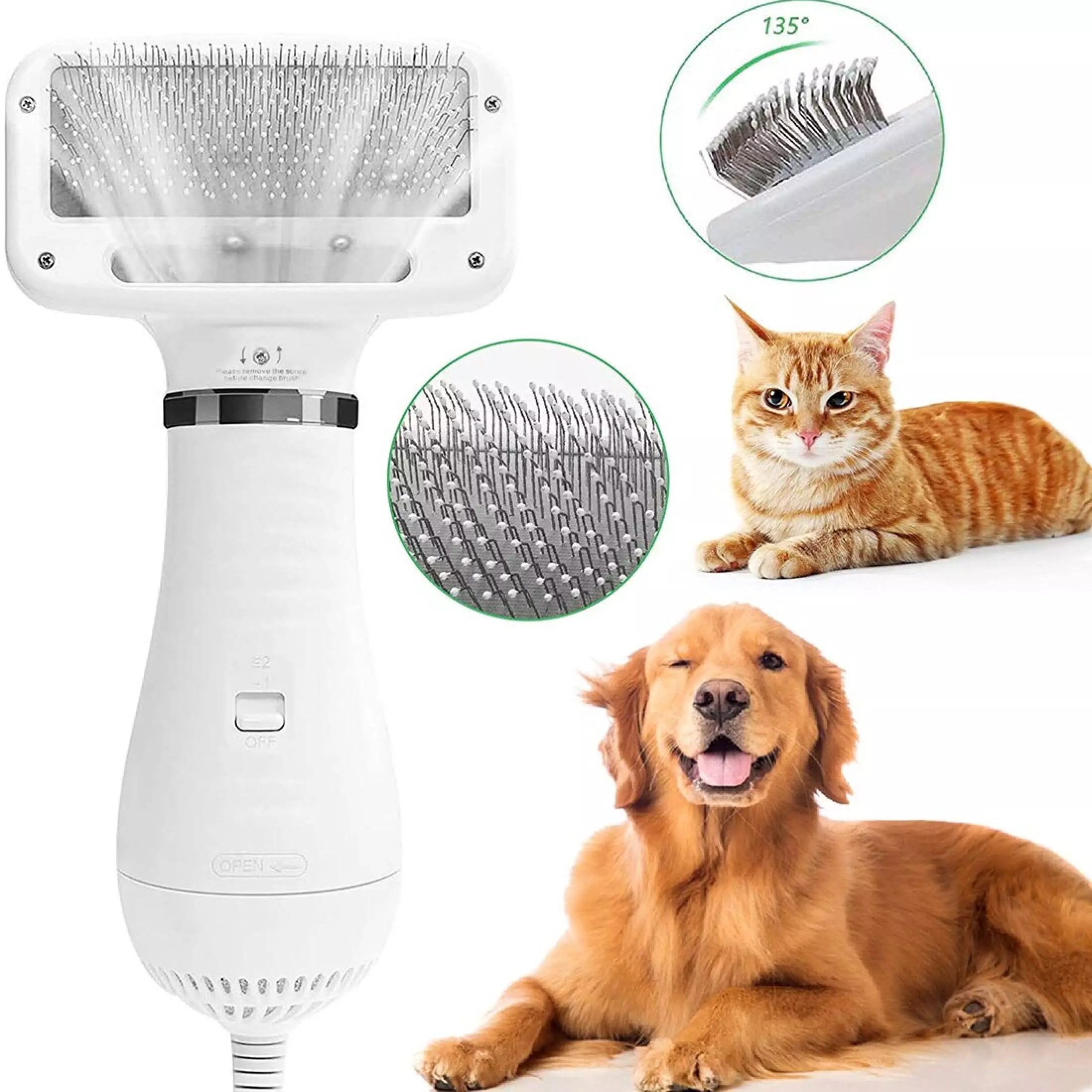 -máy sấy kiêm lược chải lông cho thú cưng 2 trong 1 hàng cao cấp