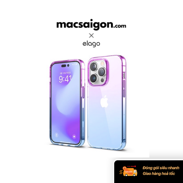 Ốp lưng iPhone 14 Pro elago Aurora - Màu tím/xanh