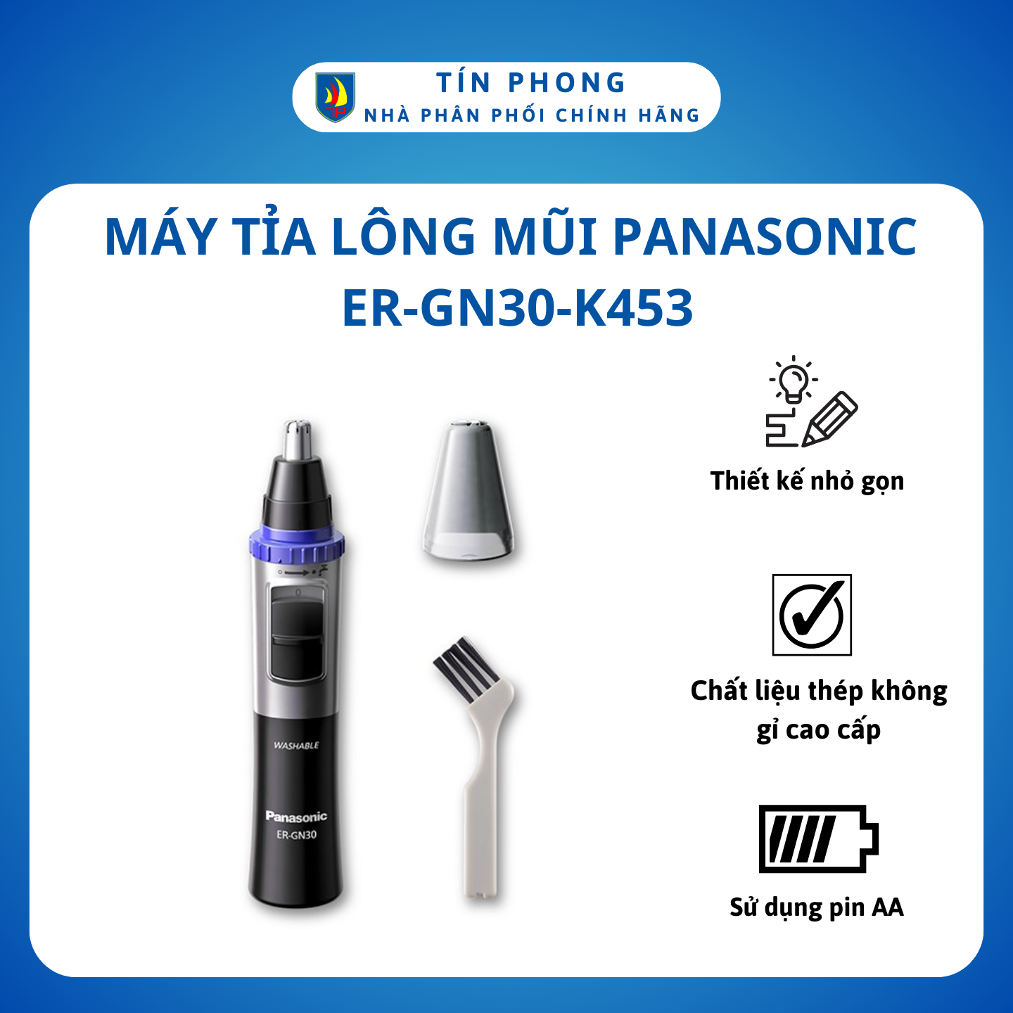 Máy tỉa lông mũi panasonic er-gn30-k453 trọng lượng 160 g