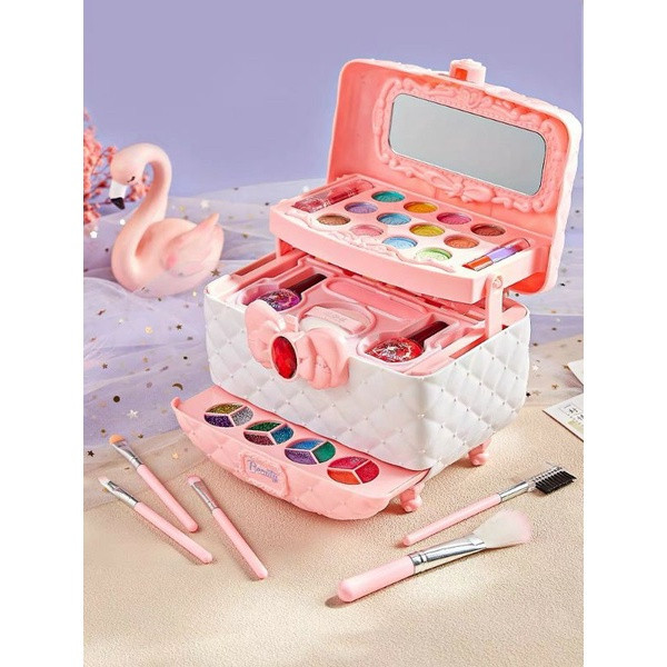 Đồ chơi trang điểm cho bé gái, make up an toàn cho bé - màu hồng làm quà tặng sinh nhật cho bé