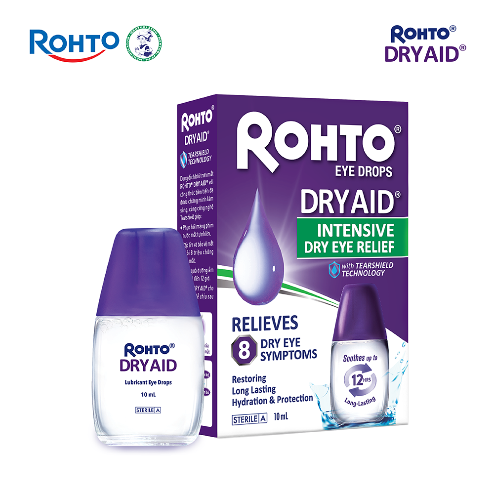  Nước nhỏ mắt dưỡng ẩm giảm khô mắt chuyên sâu Rohto Dry Aid 10ml 