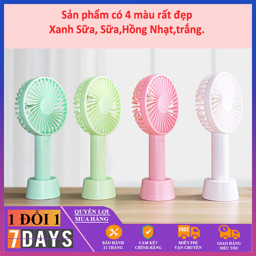 [Chọn Màu] Quạt mini cầm tay có đế để bàn Có Pin Sạc dung lượng pin 1200W, tuổi thọ pin hơn 500 lần sạc