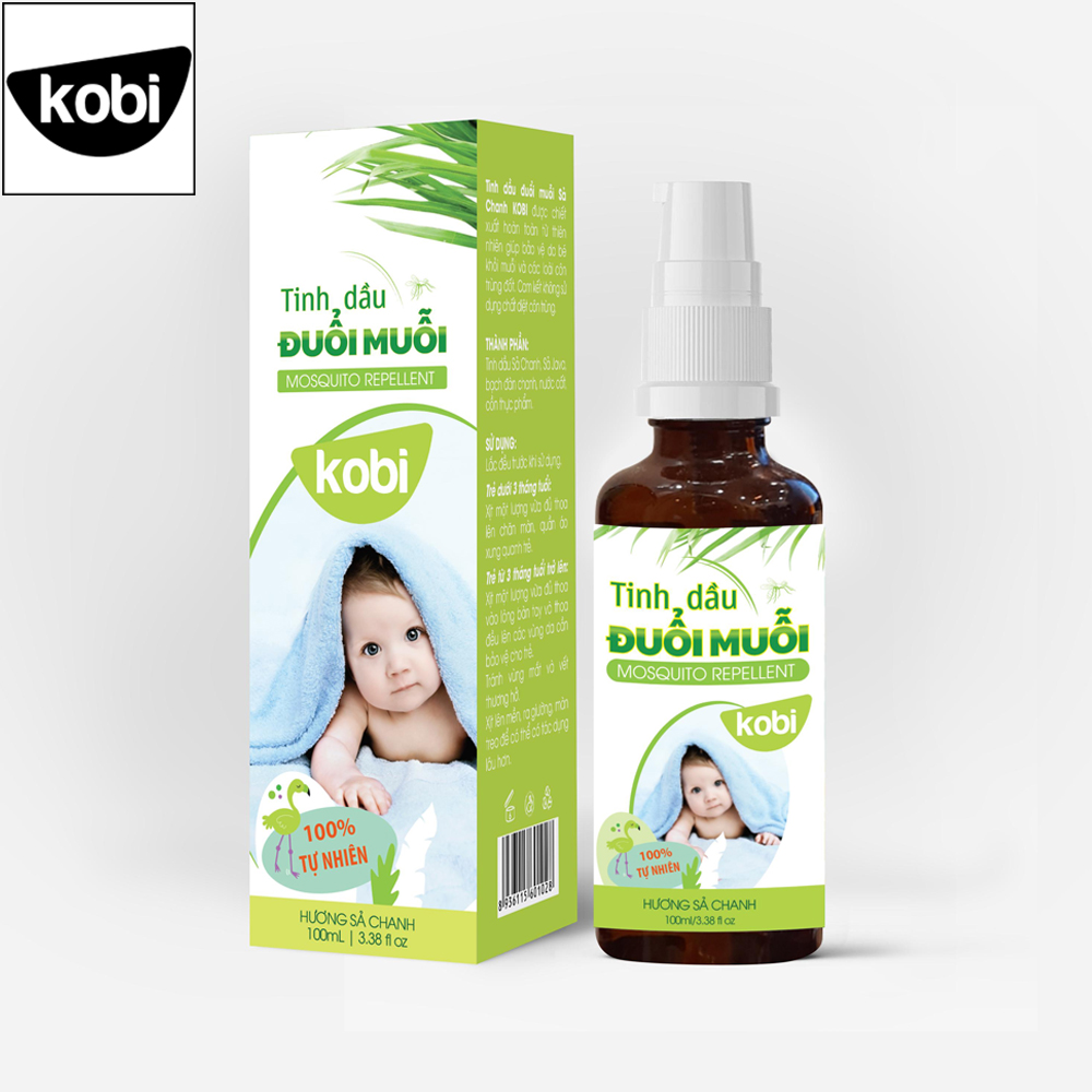 Chai xịt tinh dầu đuổi muỗi Sả chanh Kobi dùng xịt phòng, giúp chống muỗi hiệu quả, an toàn cho bé 100ml