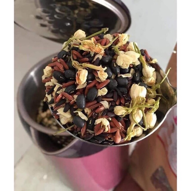 1Kg Trà Hoa Ngũ Cốc Đậu Đen Xanh Lòng Gạo Lứt Hoa Nhài