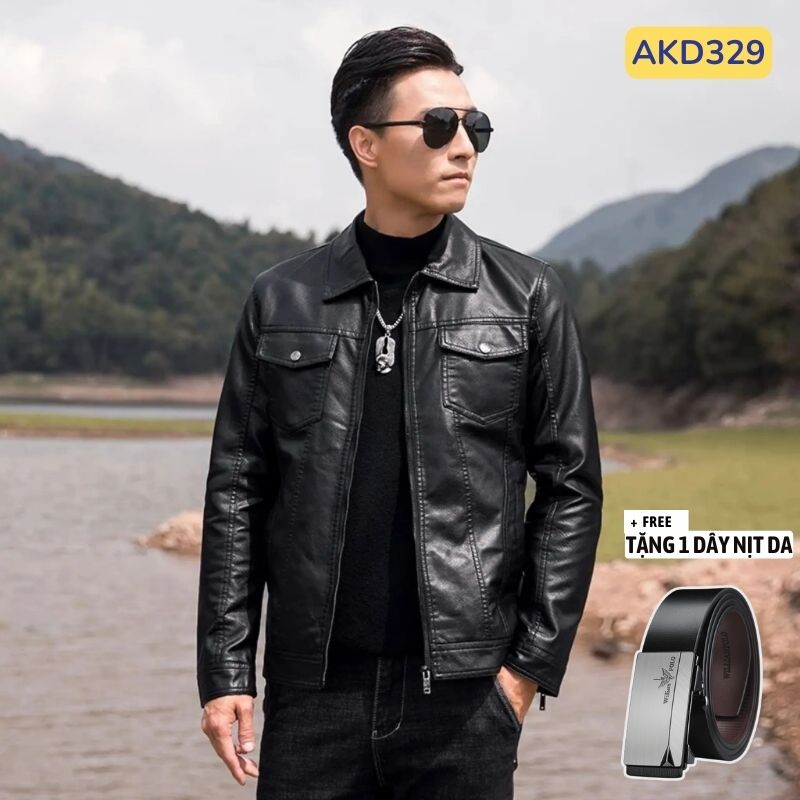 Áo Khoác Da Mẫu Mới 2024 ( Tặng 1 dây nịt da hàng hiệu ) - Áo Khoác Da Nam Biker Cam Kết Bền Bỉ Không Bong Tróc EZDL32 ( Nhiều Mẫu  )