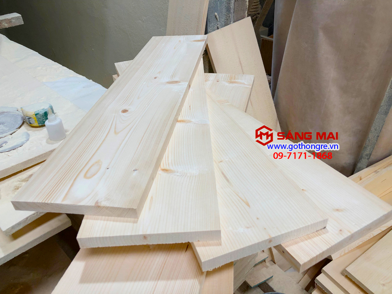 [MS17] Tấm gỗ thông làm kệ mặt rộng 20cm x dày 2cm  x dài 80cm + láng nhẵn mịn 4 mặt