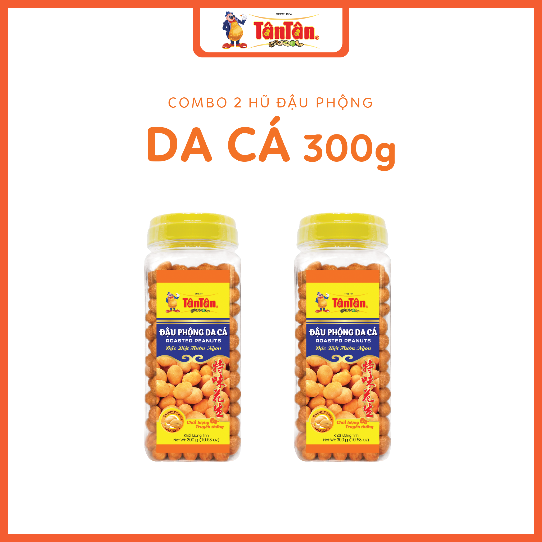 Combo 2 hũ Đậu phộng Da cá Tân Tân (300g/hũ)