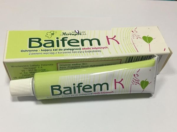 Baifem k 15g. gel hoàng cầm bảo vệ dịu nhẹ.