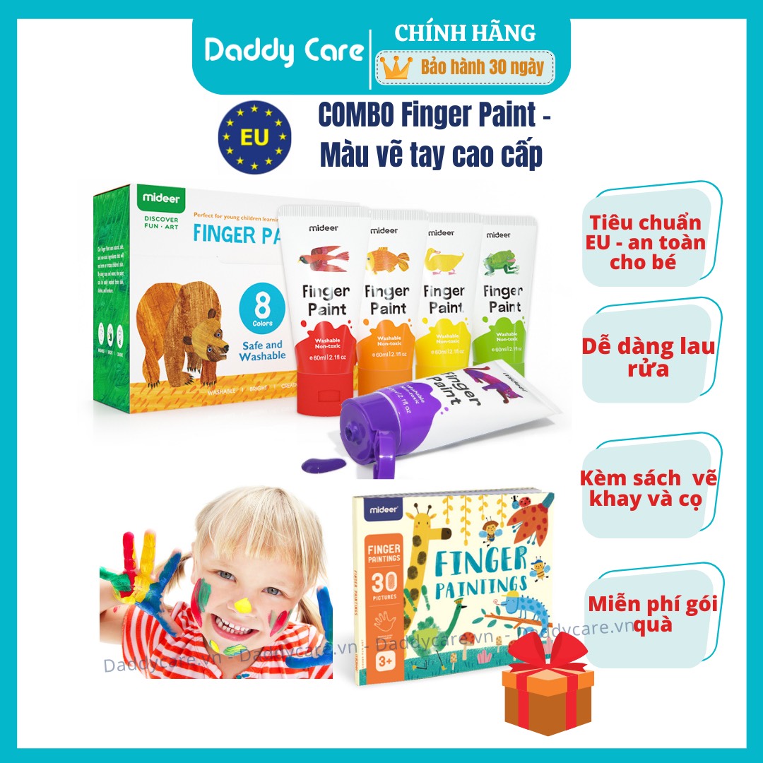 Bộ tô màu cho bé Mideer Finger Paint, Đồ chơi sáng tạo cho trẻ em từ 2,3,4,5 tuổi vv
