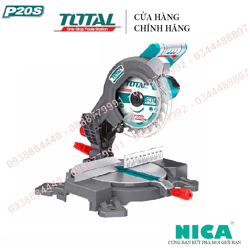 Máy cắt nhôm total tms2001 thiết bị cắt nhôm dùnpin 20v, tốc độ không tải 3000rpm, 24 răng loại mỏng