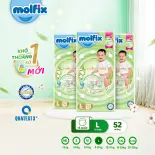 [Mua 6 gói tặng Xe chòi] Combo 3 Tã/bỉm quần Molfix Thiên nhiên Super Jumbo M56/L52/XL46/XXL42