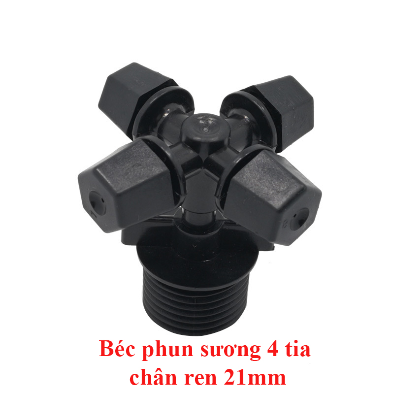 Béc phun sương 4 tia kèm chân ren 21mm, phun mịn, đẹp không tắc béc (gồm 10 chiếc)