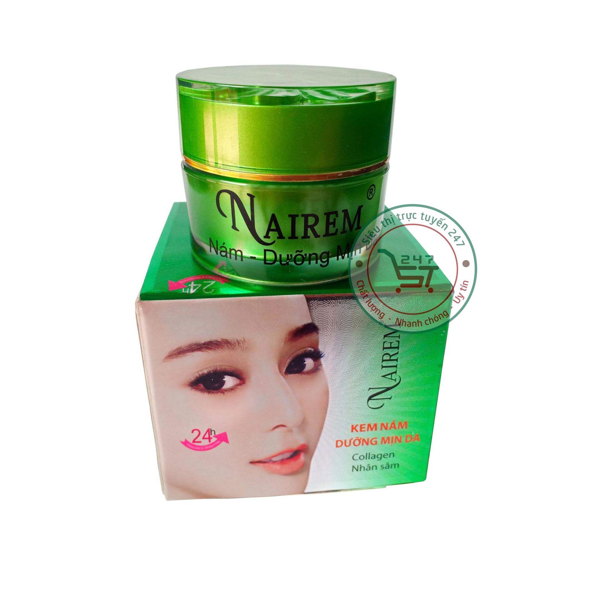 Kem Nám Tàn nhang Dưỡng mịn da Chống lão hóa NaiRem 8g (Xanh lá)