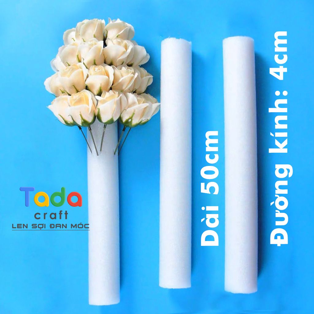 Cây xốp cắm hoa tròn dài 50cm - Cắm hoa cưới, hoa len, bó hoa nghệ thuật