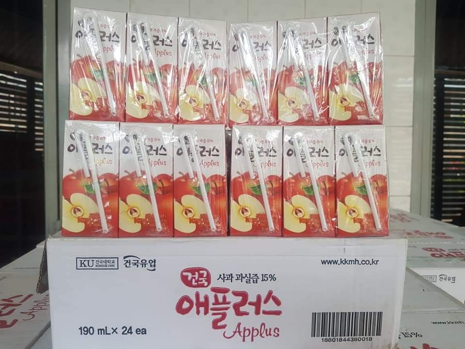 NƯỚC ÉP TÁO HÀN QUỐC/Nước táo hàn quốc Ap.plus được làm từ 10.0% táo Hàn Quốc, giữ lại được hoàn toàn hương vị tự nhiên ngọt ngào và thơm mát của quả táo chín nên vị ngọt không hề gắt và rất dịu cả nhà nha,150k/thùng 24 hộp