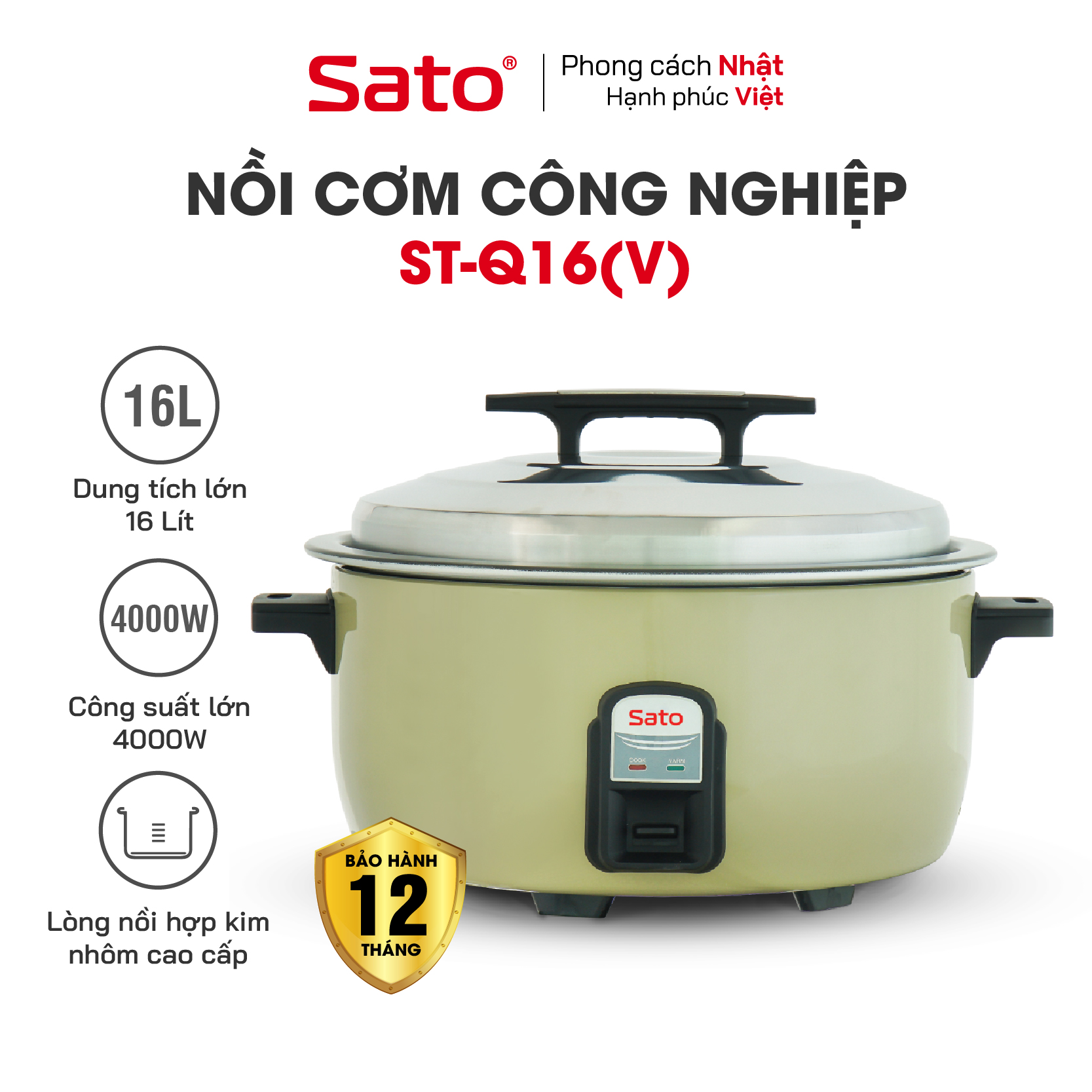 Nồi cơm điện công nghiệp 16l sato q16v