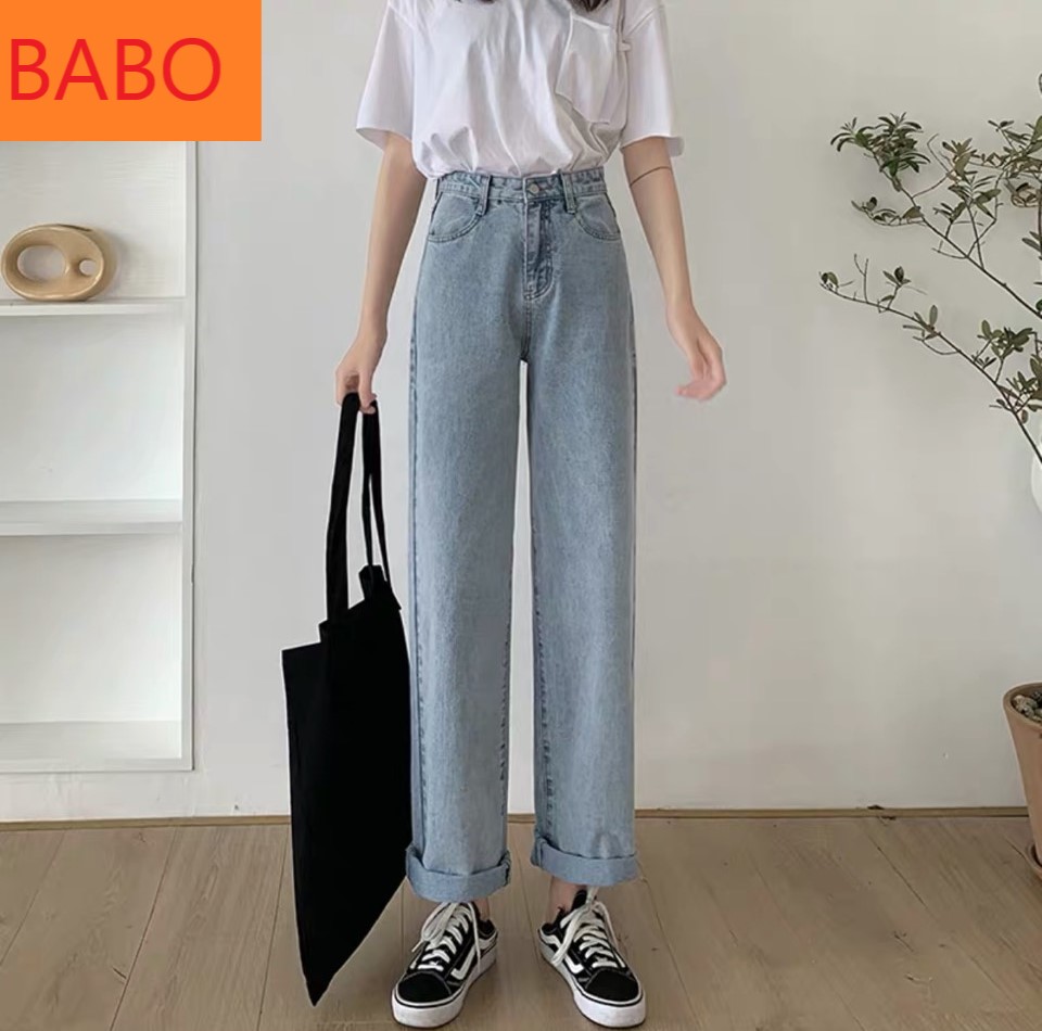 [ VIDEO ] QUẦN JEAN NỮ LƯNG CAO KIỂU QUẦN JEAN ỐNG RỘNG MÀU XANH NHẠT LAI CUỐN BABO CỰC PHONG CÁCH SIÊU THỜI TRANG-NY