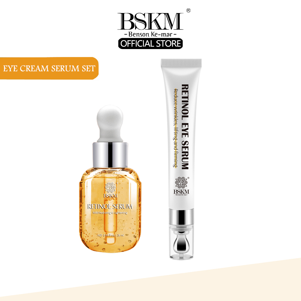 Bskm huyết thanh retinol cho mặt kem mắt cho quầng thâm bộ dụng cụ chăm sóc da dưỡng ẩm da mặt chống lão hóa