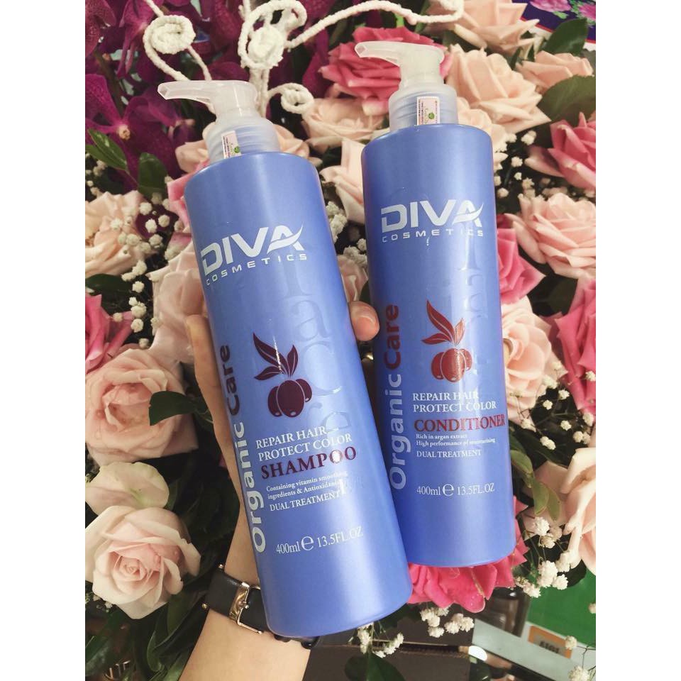 Dầu gội đầu diva xanh 750ml phục hồi và giữ màu tóc chính hãng, dầu gội xả diva xanh phục hồi hư tổn