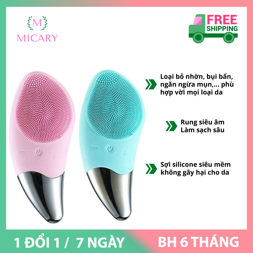 [HCM]Máy rửa mặt massage da mặt làm sạch da silicon mini đa năng Sonic Facial Brush công nghệ sóng rung.Được tích hợp nhiều tính năng như rửa mặtnâng cơ trẻ hóađẩy tinh chất.Bảo Hành 3 Tháng bởi MICARY