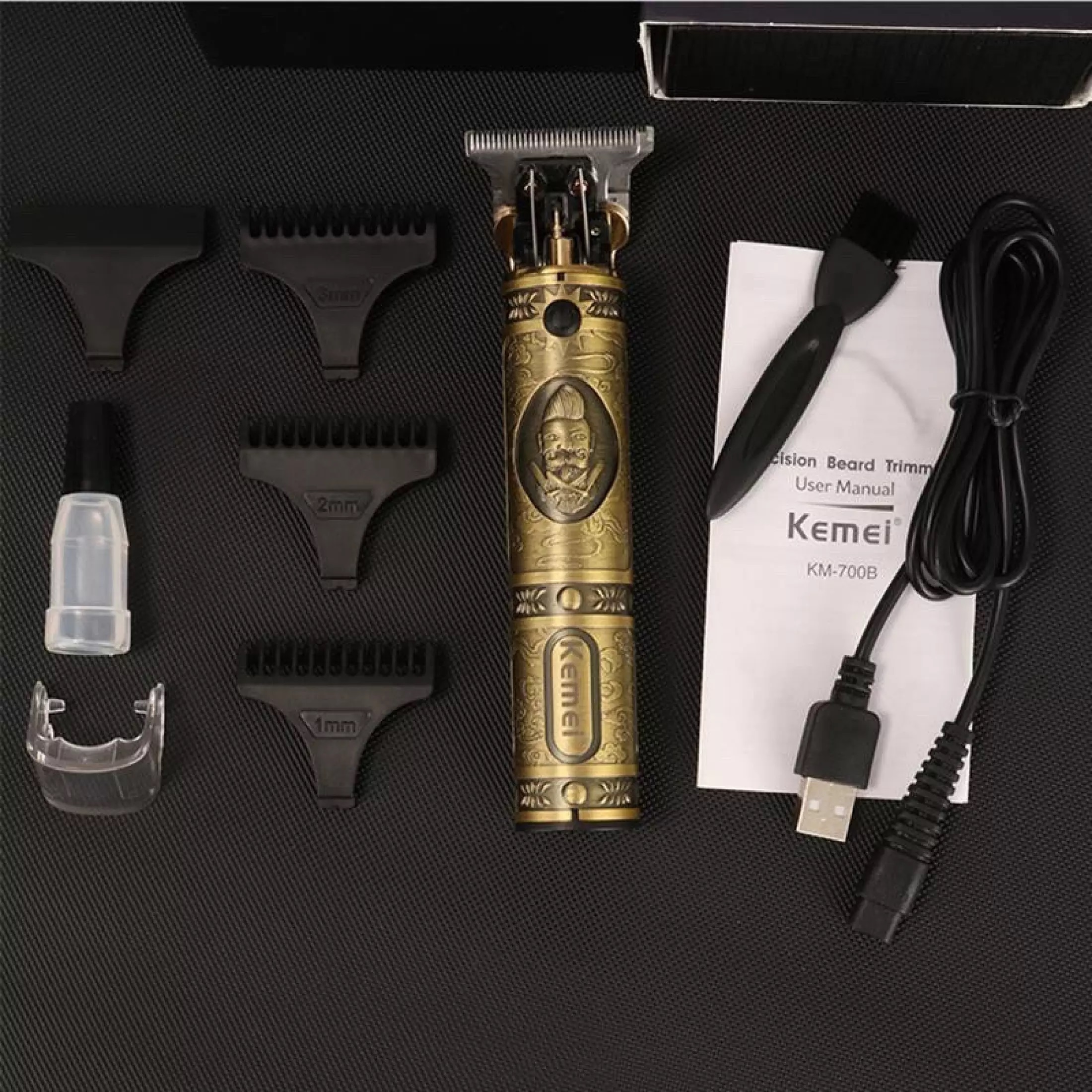 Tông đơ cắt tóc cao cấp Kemei 700B thân đồng nguyên khối chấn viền tạo kiểu, tông đơ bấm viền, tăng đơ hớt tóc chuyên nghiệp không dây sạc pin đẳng cấp hơn tông đơ cắt tóc gia đình Jichen JC0817 (tong do cat toc), codol 531
