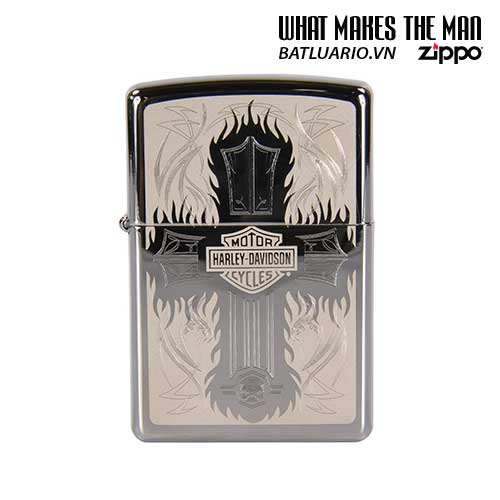 Zippo 28982 - Zippo Harley Davidson Cross Polished Chrome