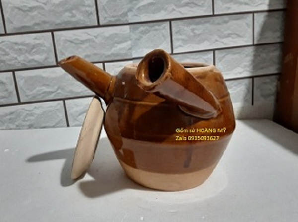 Ấm sắc thuốc trán men C18*R14 cm ( chỉ nấu trên than)