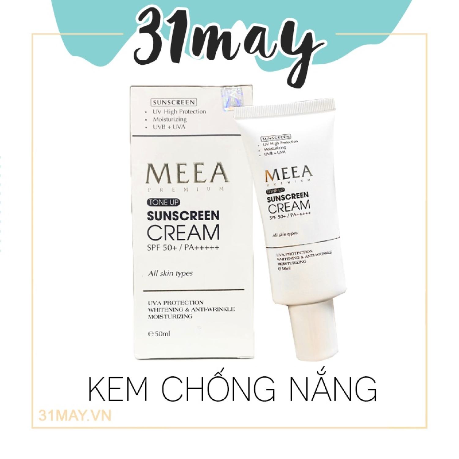 Kem chống nắng meea organic 50ml - kem chống nắng nâng tông da - 8938534672115