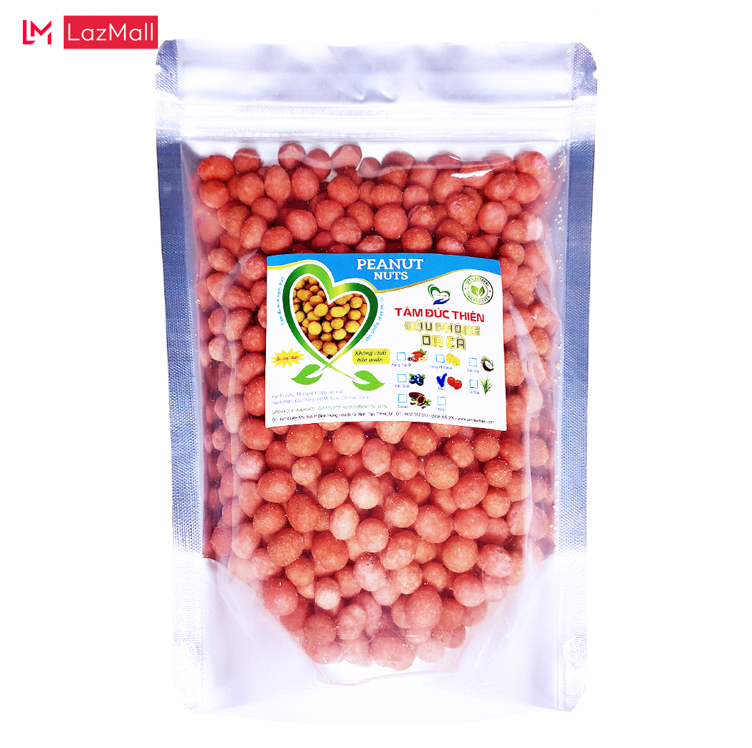 Túi ZIP 500GR Đậu Phộng Da Cá Dâu Tây Tâm Đức Thiện Túi ZIP Thực Phẩm Đóng Gói Đóng Hộp Ăn Liền đồ ăn vặt Lazada bánh kẹo quà Tết